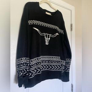 Black longhorn sweater